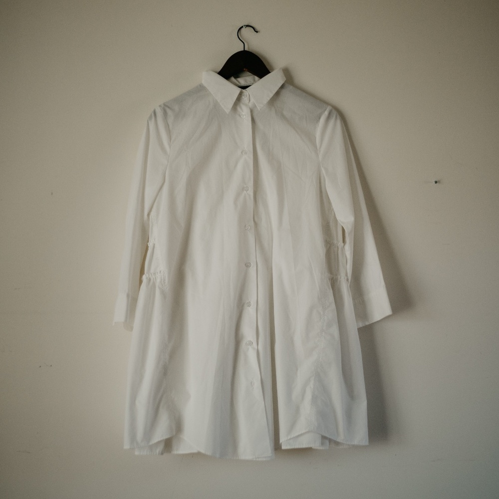 White Ruffle Tent Blouse